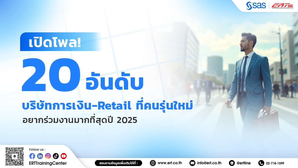 20 อันดับบริษัทการเงิน-Retail ชั้นนำปี 2025 ที่คนรุ่นใหม่อยากร่วมงานมากที่สุด